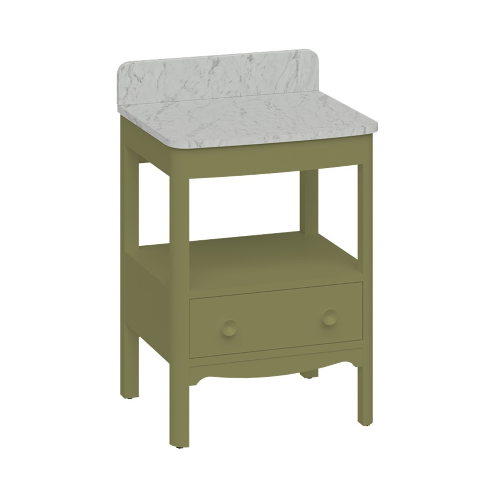 Product cut out image of Burlington Guild 620 Carlyle Green Furniture Unit and Carrara Worktop GU6500DCG_FS GU620TMC
